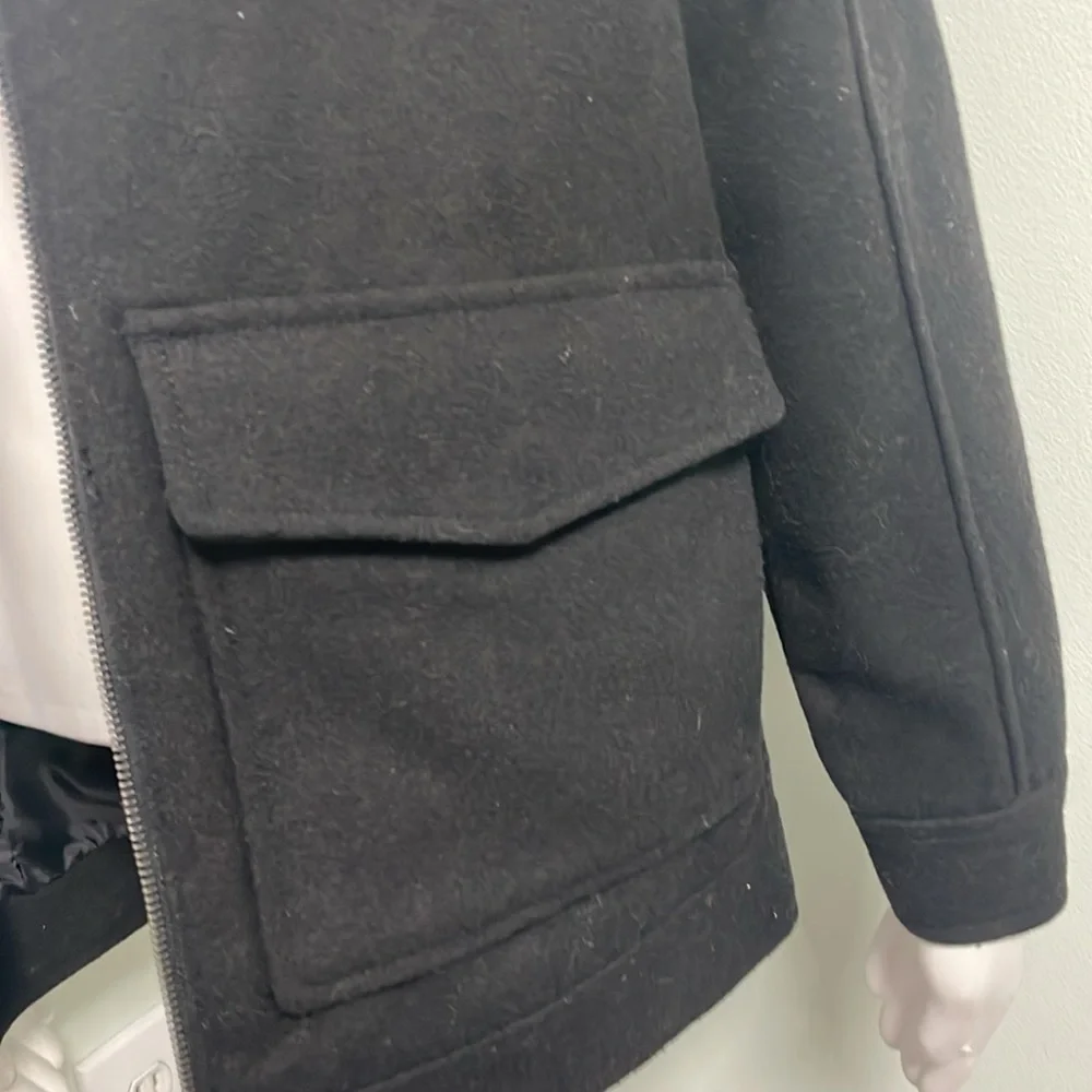 Old Navy Boys Black Wool Zip Up Lined Jacket XL